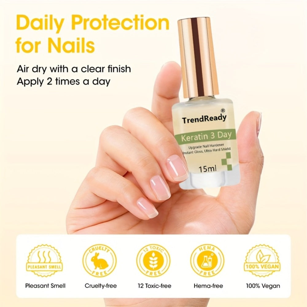 2pcs Nail Hardener for Weak Nails - Waterproof Hardener, Clear Nail Care for Hands And Feet, Alcohol-Free Formula, Beauty Enthusiasts, Nail Art Supplies, Nail Glue, Nail Stacking, Nail Color Enhancement, Nail Gloss, Nail Care, Nail Softener