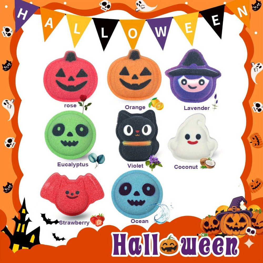 Bath Bombs Halloween Gifts for, Halloween Pumpkin, Bat, Skull, Magician, Black Cat And, 5 Individually Wrapped Bath Salt Bombs Rich In Essential Oils, Ideal for Gifts for,, And Women Who Have Everything On Halloween