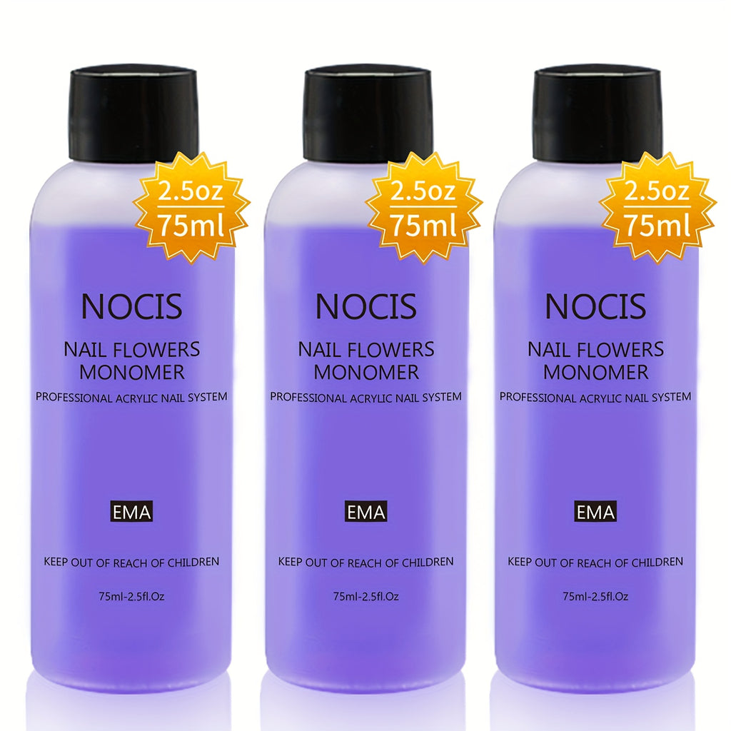 NOCIS 3pcs/10pcs Acrylic Liquid Monomer System For Nail Extensions - Professional Grade, Odorless, Ideal For Salon & Use 2.54oz/2.5fl. OzX10pcs/3pcs