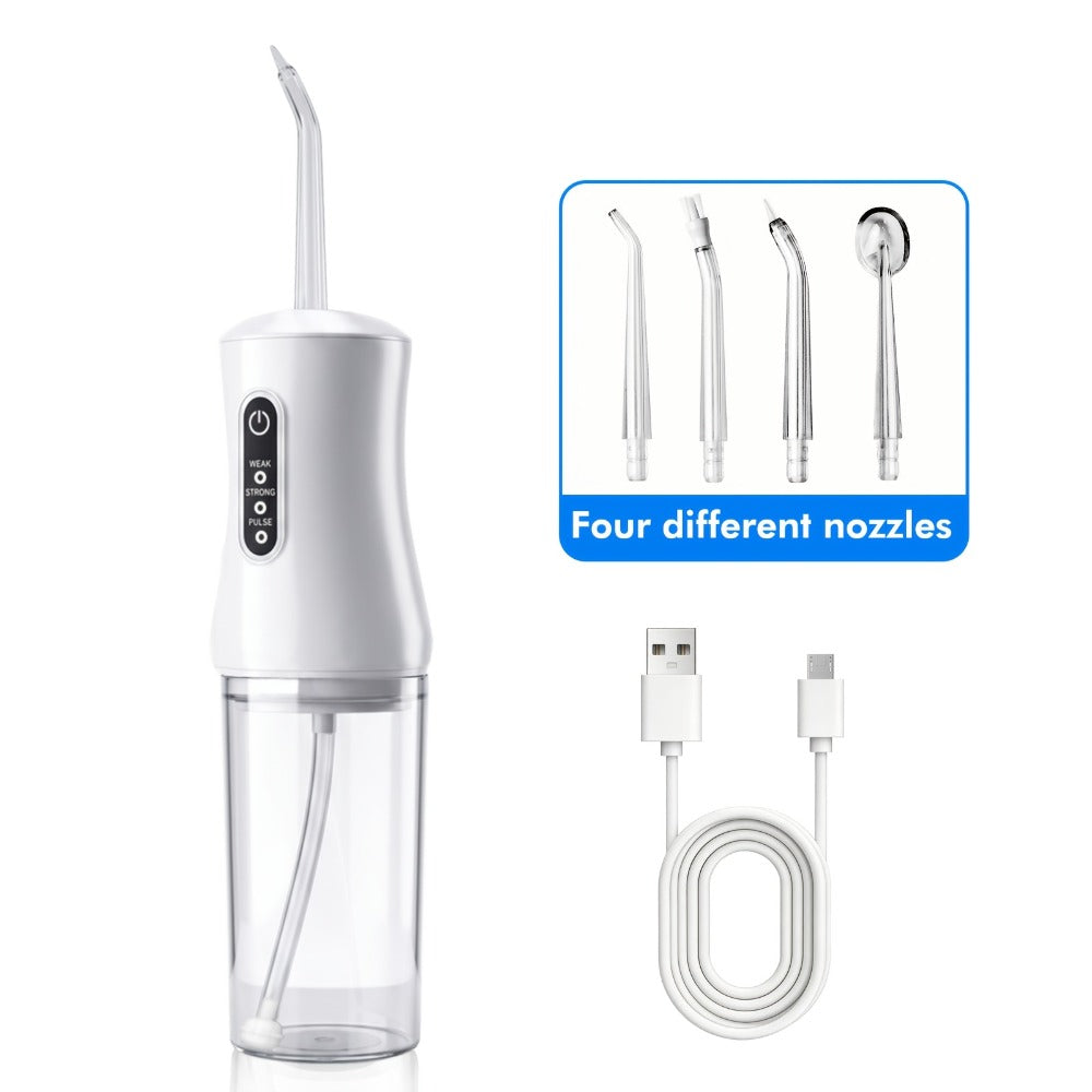 Electric Water Flosser Smart Pressure Control — Interchangeable Nozzles, USB Rechargeable, Precise Water Pressure Adjustment for Home & Travel Dental Care, Gift-Ready