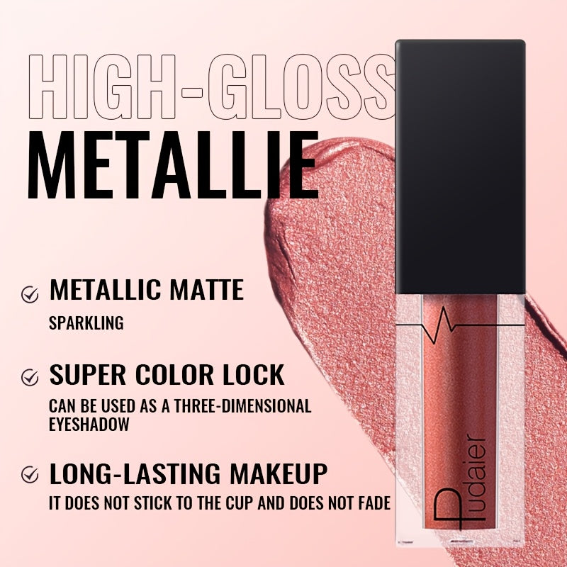 2025 new metallic gloss lip gloss,metallic lipstick，lip plumper， high gloss long-lasting non stick cup, portable party date style, daily glossy makeup, perfect gift choice for womendaily fri regalo  lip balm maquillaje para mujer halloween Christmas