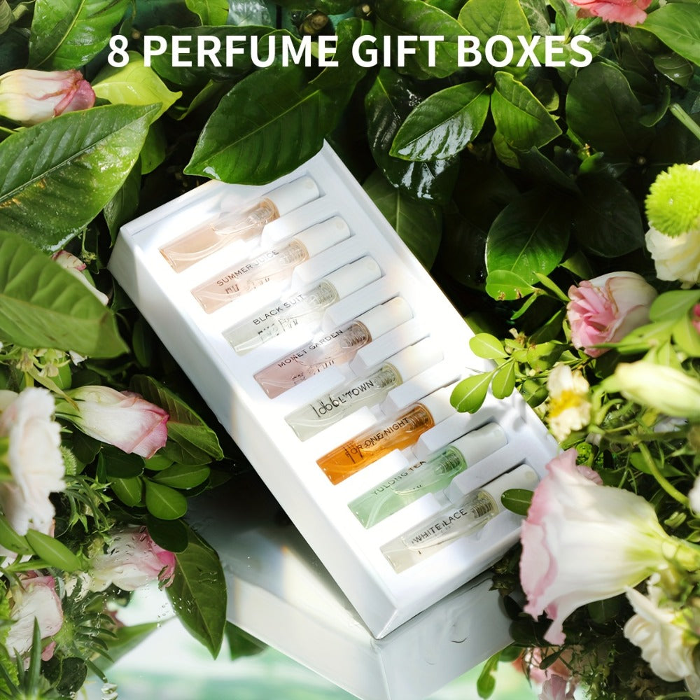 Perfume Gift Set for Women 8 Pcs Spray Fragrance Box Long Lasting Floral Fruity Citrus Woody Oriental Scents Valentine's Day Birthday Anniversary Christmas Gift Her