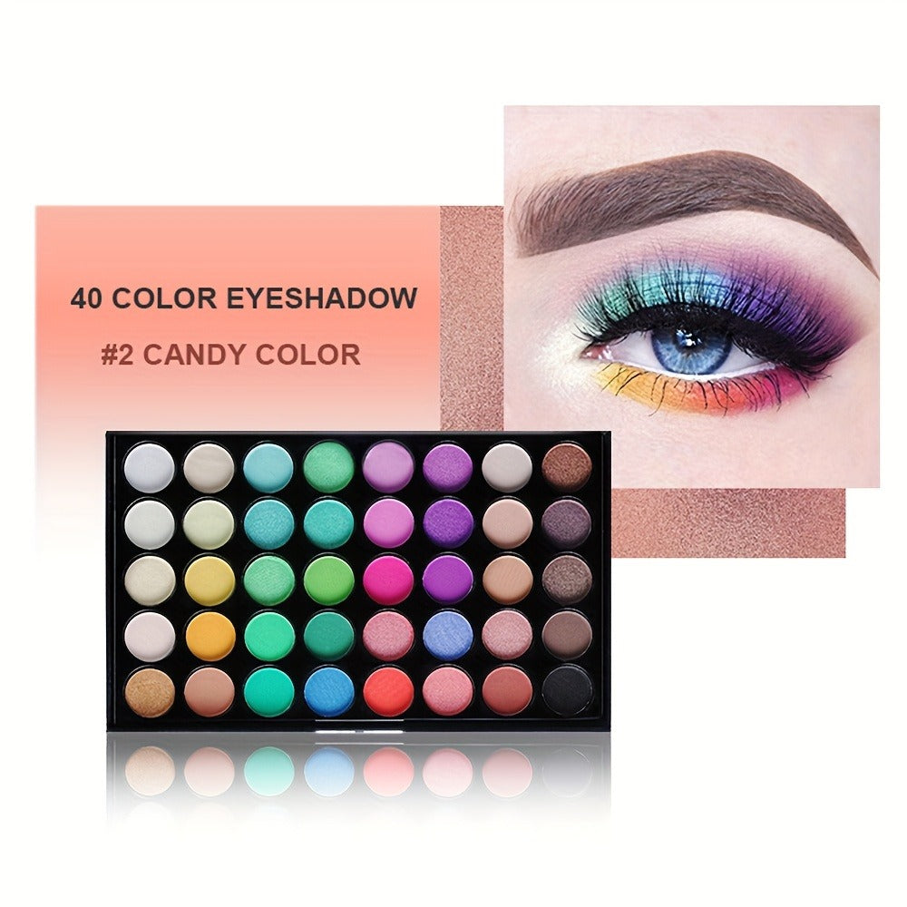Eyeshadow Palette 40 Color Makeup Set with Mascara Eyeliner Eyebrow Pencil Eye Shadow Brush - Complete Beginner Eye Makeup Kit Gift for Women