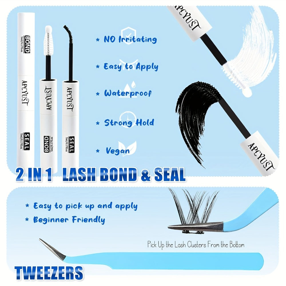 Fairy Lash Clusters Kit, 8mm-18mm Manga C Curl Anime Eyelash Extension Kit Individual Spike Lashes Volume Natural With Spikes Wet-Look Spiky