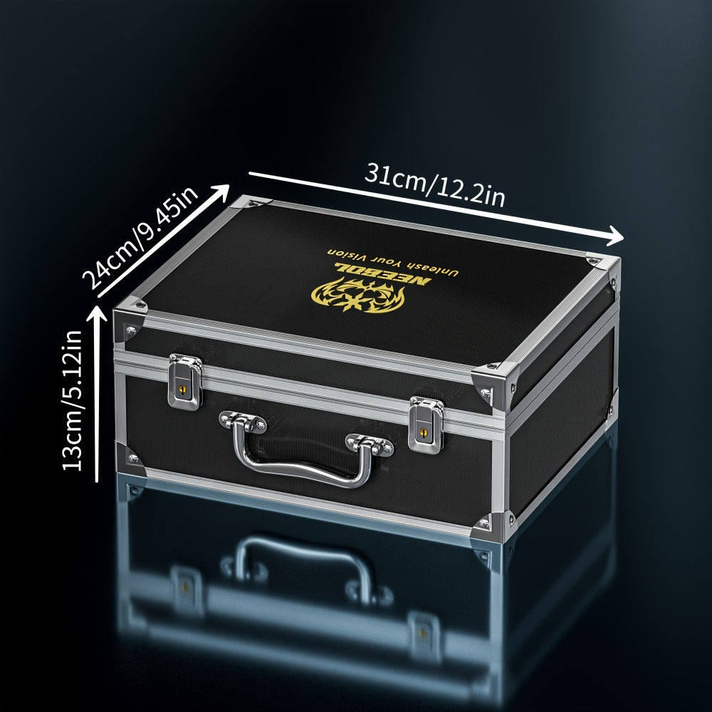 Aluminum Tattoo Case Organizer Large Capacity - Tattoo Kit Storage Box Carrying Case for Tattoo Tools, Nail Art, Makeup & Cosmetics, Portable Travel Train Case, Black