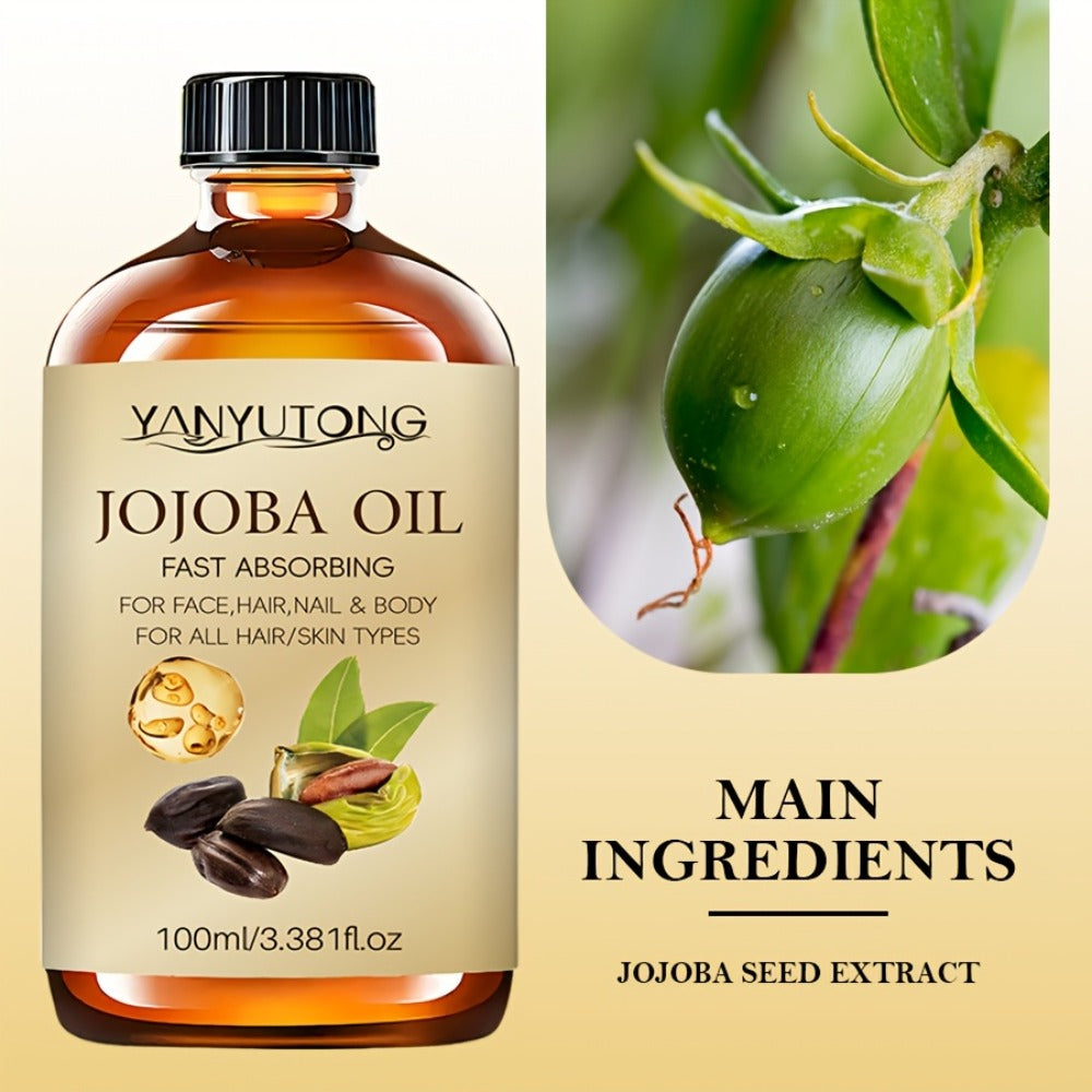 Two Bottles of Natural Jojoba Body Fragrance Massage Oil for Hair Care, Massage, Showering, And Application to Face, Body, Nails, Hair, And Eyelashes. A Perfect Holiday Gift Guide And a Comfortable Gift Choice