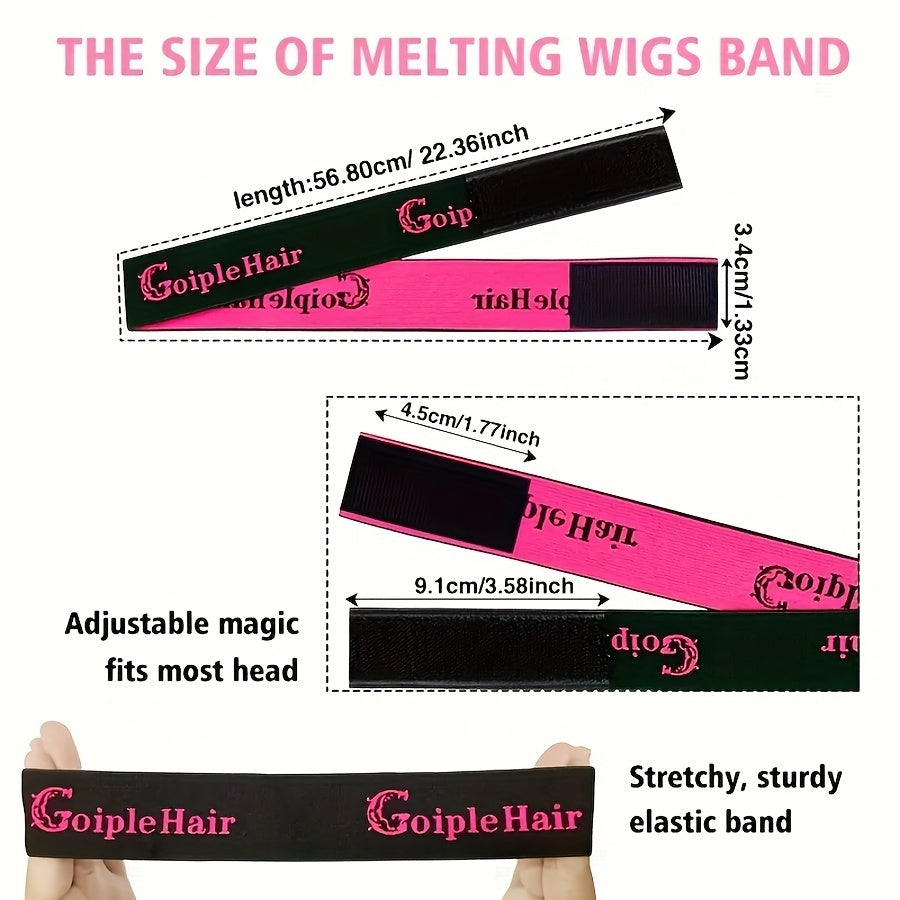 Goiple Wig Styling Kit - Melting Spray, Wig Tool, Lace Wig, And Lace Bonding Kit for Effortless Wig Installation, Lace Glue Kit, Wig Installation Kit, Wig Kit, Wig Supplies, Resistance Bands, Wig Caps, Edge Brush, Hair Comb, Wig Glue, Remover