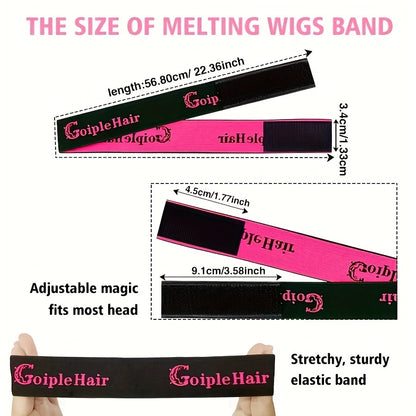 Wig Installation Kit Lace Glue Melting Spray - Complete Wig Styling Set with Edge Brush Wig Cap Hair Comb Resistance Band Glue Remover 9pc or 14pc
