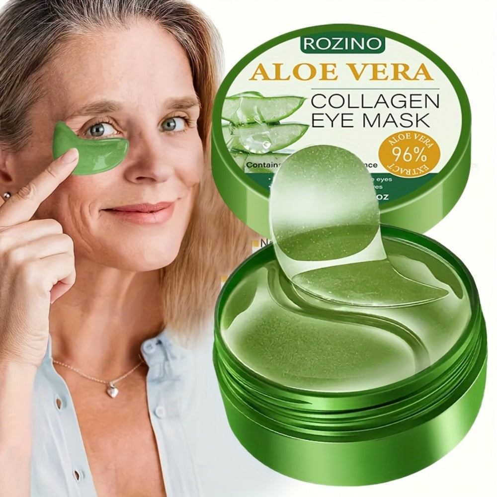 60pcs Instant Lift Aloe Vera Collagen Eye Mask, Under Eye Patches, Strong Moisturiz, Cooling, Look Reduced Wrinkles, Look Reduced Dark Circles, Gel Eye Patches Suitable For Swollen Eyes Dark Circles, Improved Under The Eye Patches Skin Loosen