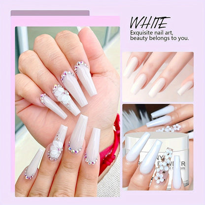 Acrylic Nail Powder 4oz Clear Pinkish White for Nail Extensions Sculpting 3D Nail Art Polymer Powder No Lamp Needed Professional System