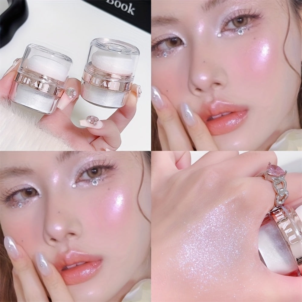 Highlight Powder Set 3pcs - Glitter Fairy Body Shimmer Powder, Radiant Sparkle Highlighter for Face & Body, Buildable Medium Coverage, Bridal Wedding Festival Makeup