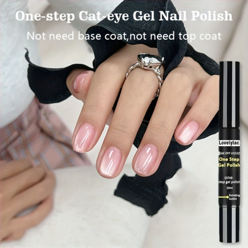 0.34oz Cat Eye Gel Nail Pen, a Comprehensive Solution Combining Base Coat, Color Polish, And Top Coat. The 2025 Edition Features Ultra-Bright, Gentle, High-Saturation Polygel That Is Smooth, Durable, And Long-Lasting