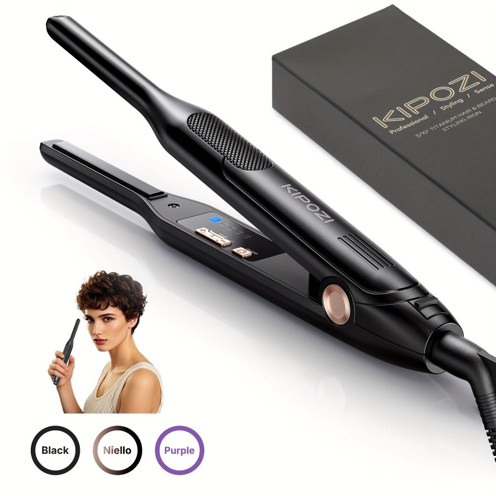 Kipozi 0.3inch Hair Straightener, Short Hair Styling Tools, Beard Care Tools, 2-in-1curly Hair, Curly Hair Straightening, Bangs Styling Small Hairdressing Tools, Unisex Hairdressing Tools, Hair Straightener for Men And Women, Valentine's Gift