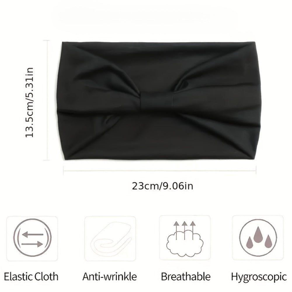 Stretchy Headbands 20pcs Bulk Soft Sweat-Wicking Sports Turban Bandanas for Women Men Non-Slip Elastic Knot Hair Wraps Breathable Solid Colors for Yoga Running Gym Workout Daily Fashion