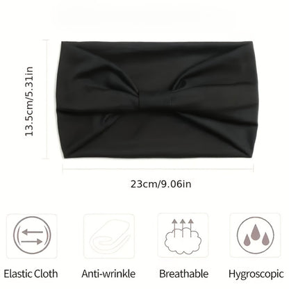 Stretchy Headbands 20pcs Bulk Soft Sweat-Wicking Sports Turban Bandanas for Women Men Non-Slip Elastic Knot Hair Wraps Breathable Solid Colors for Yoga Running Gym Workout Daily Fashion
