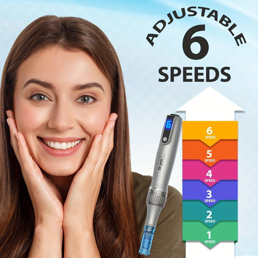 Dr. Pen M8S Microneedling Pen Kit - 10PCS 0.25mm Replacement Cartridges USB Rechargeable Professional Micro Needle Skin Care Body Tool for Adults