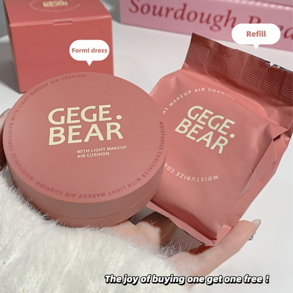 Cushion BB Foundation Cream with Replacement Core - Waterproof Oil Control Invisible Pore Coverage, Moisturizing Lightweight Formula, Buildable Natural Finish for All Skin Types, Ivory White