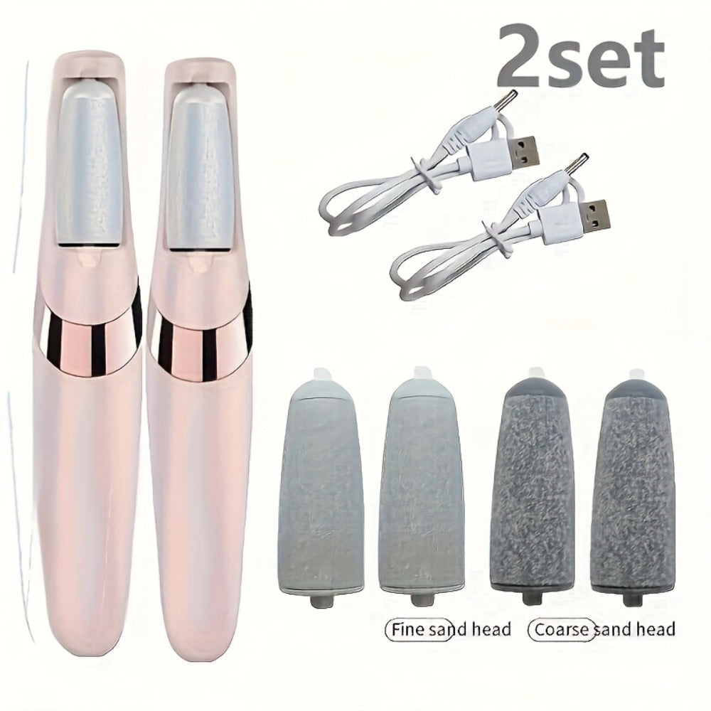 [Foot Remover] 2Set 4Heads And 1Set 2Heads Electric Foot File | Different Foot Grinding Heads, Two Speed Settings | IPX4 | Automatic Lighting | for Foot Removal