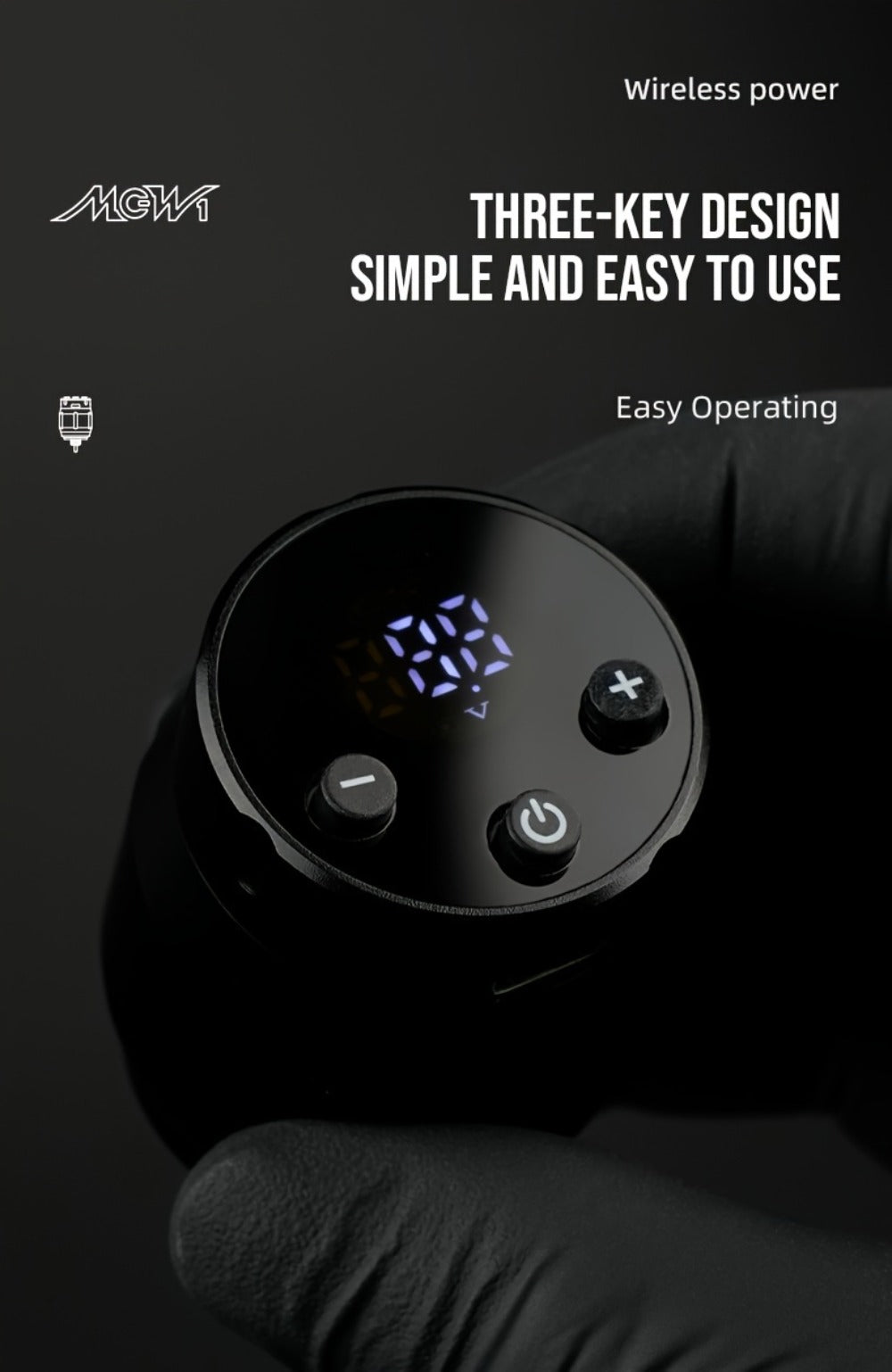 Wireless Power Supply for Tattoos, Featuring a Portable Rechargeable Motor Without Cords, Equipped with an LED Digital Display And RCA Connector, Designed for Rotary Tattoo Machines And Makeup Tools