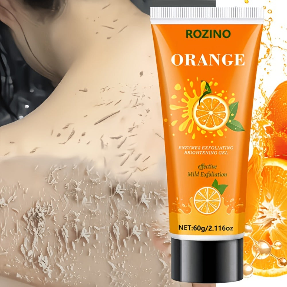 60g Orange Enzyme Cleansing Gel - Gentle Exfoliating & Moisturizing Gel with Aloe Vera, Hyaluronic Acid & Vitamin C - Deep Pore Cleansing for Body, Face