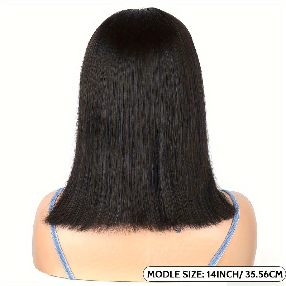 HD Lace Closure Wig Human Hair 250% Density 4x4 Straight Bob Glueless Pre-Plucked Pre-Cut Natural Hairline Scalp Coverage Beginner Friendly 8-16 Inch Black
