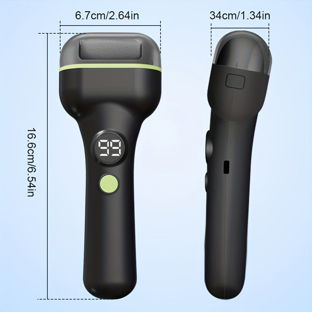 Rechargeable Electric Foot Remover with 3 Grinding Heads - Electronic Foot File, LCD Display & Portable Pedicure Suitable for Dead Skin Removal, Ideal for & - Ideal Gift for Athletes,, (No Adapter)