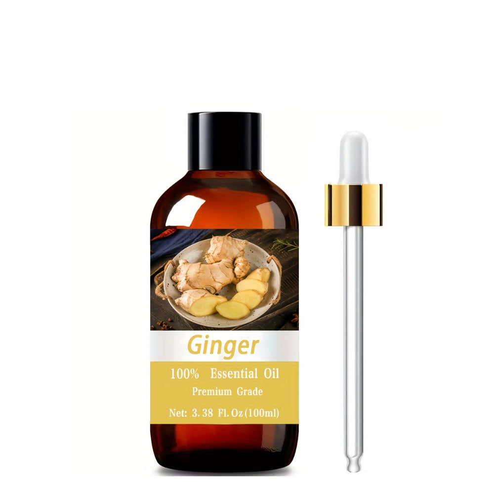 Ginger Essential Oil, 3.38Oz, for Hair And Skin Care, Massage, Moisturizing Massage Essential Oil for Men And Women, Meditation Gift, Perfect Christmas Gift