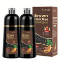 2pcs Hair Dye Shampoo For Grey Hair, 16.91oz Herbal Natural Hair Dye 3 In 1, Instant Hair Colour Shampoo, Plant Squalene Hair Shampoo, Hair Dye Hair Color Shampoo Coloring In Minutes For Women Men