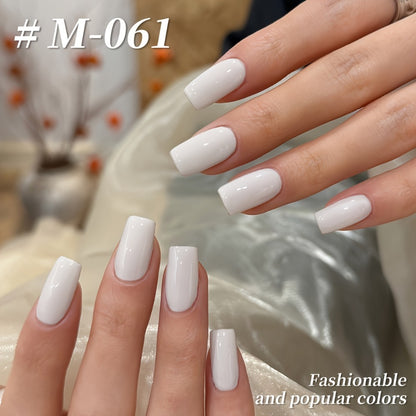 White Gel Nail Polish Set 6 Colors - Gentle White Collection Spring Summer Shades Milk Tea Cherry Blossom Pink Soak Off UV LED Gel Polish - Long Lasting Trendy Nail Art for Women