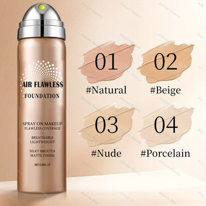 Liquid Foundation Spray - Silky Mist Magic Minerals Formula, Flawless Full Coverage Setting Spray Foundation for Mature & All Skin Types | 8 Shades from Natural to Tan | Lightweight Matte Finish