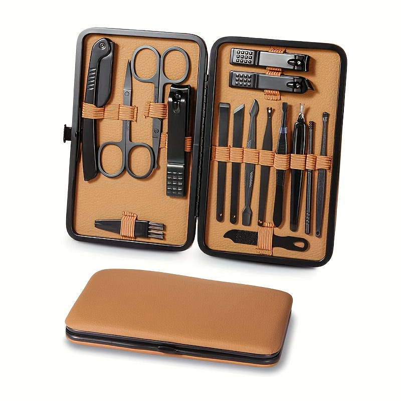 Nail Clipper Set 16 Piece — Luxury Stainless Steel Manicure & Pedicure Kit with Portable Case, Professional Nail Scissors & Beauty Tools | Gift for Men & Women