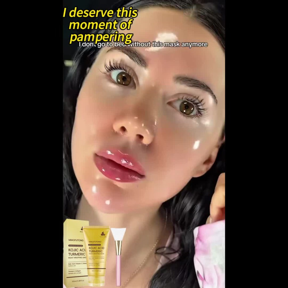 1 Box Of Golden Kojic Acid Turmeric VC Peeling Facial Mask - Oil Control, Deep Cleaning Of Sensitive Skin, Alcohol Free, Glycerin, Suitable for Daily Use And Holiday Gifts, Holiday Gift Facial Mask | Fashion Packaging | Moisturizing Facial Mask