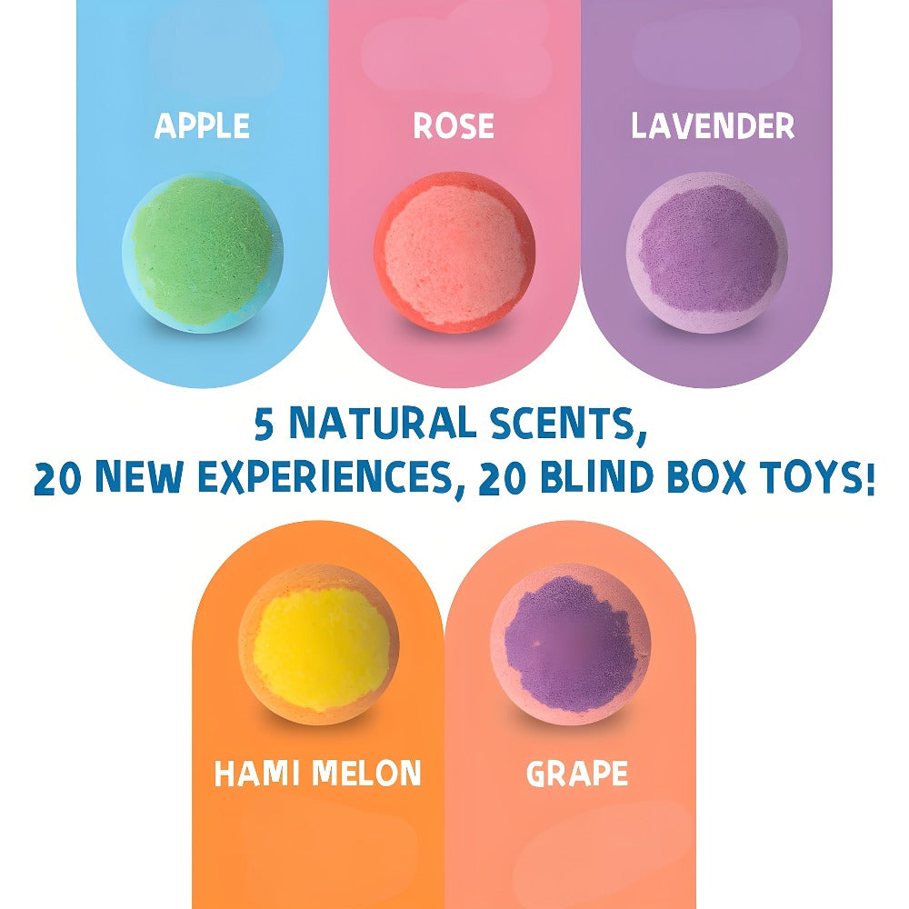 20pcs Bath Bombs with Surprise Inside - Colorful Animal & Ocean Theme, Lavender Scent, Educational Toys for Bath Time, Birthday & Easter Gifts for, Bath Toys, Playful Design, Durable Packaging