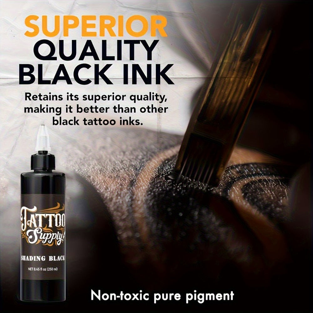 1pc of Neebol Premium Black Tattoo Ink, The Darkest Super Black Ink, Ideal for Outlining, Shading, And Blending. This Premium Shading Solution Offers Vibrant And Bright Results