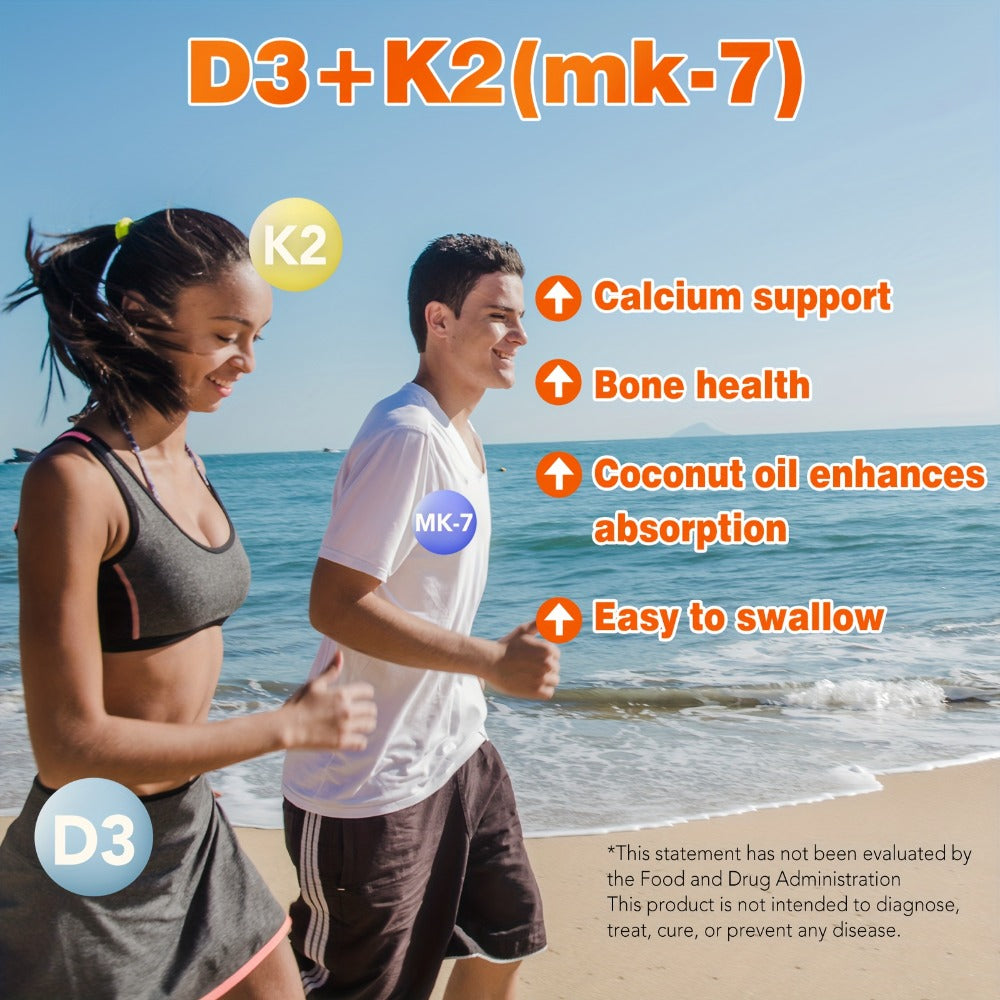 Vitamin D3 + K2 (MK-7) Supplement -1, 000 IU D3 & 100 Mcg K2 -with Coconut Oil -300 Softgels -Immune & Bone Support -for Active Lifestyles & Daily Wellness | Vitamins And Supplements | Local Warehouse, Free Shipping On Orders Over $30