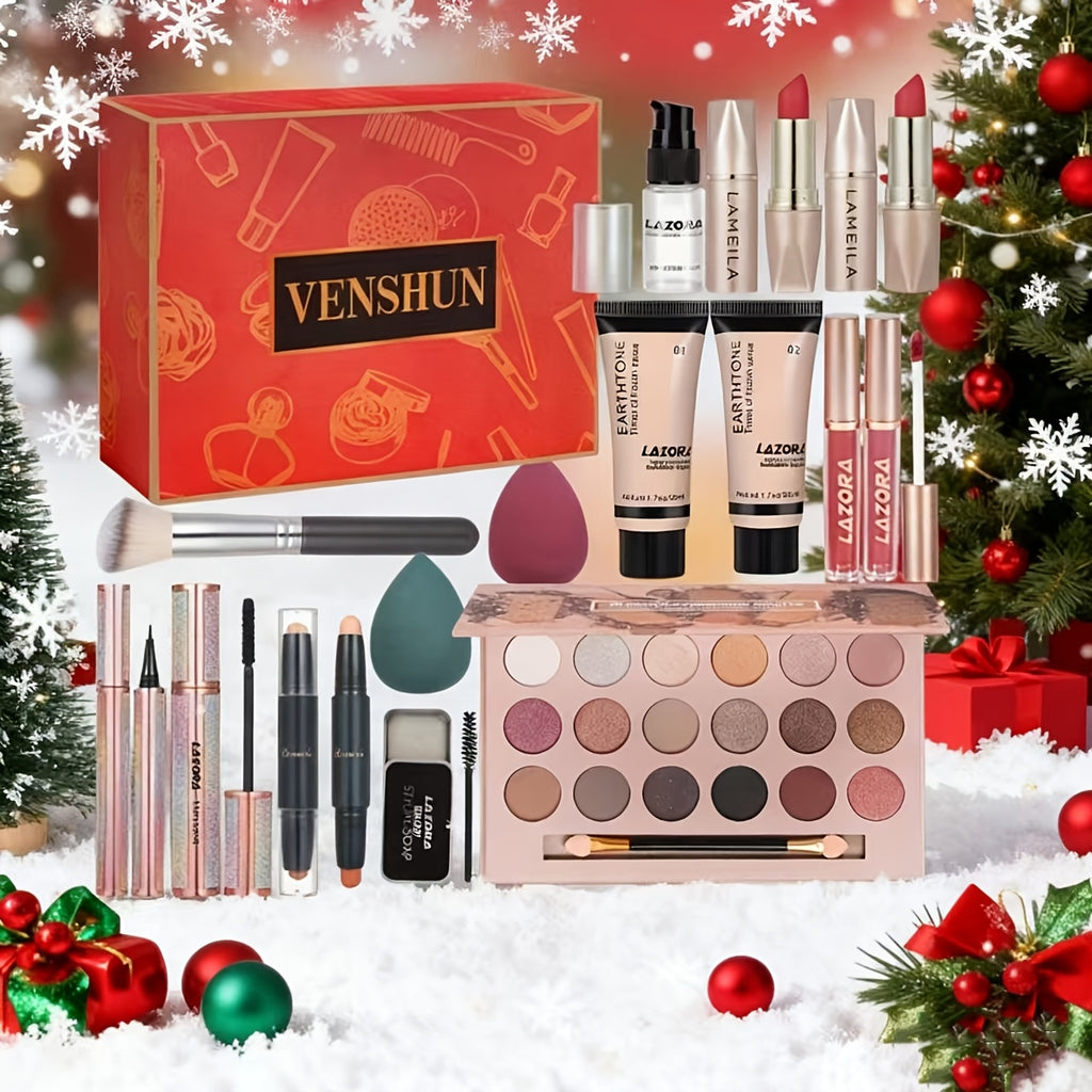 All-in-One Makeup Kit for Women, Full Makeup Set for Teens, Essential Makeup Bundle Including 18-Color Eyeshadow Palette, Lip Gloss, Makeup Brush, Etc. - The Perfect Surprise Gift for Women on Valentine's Day