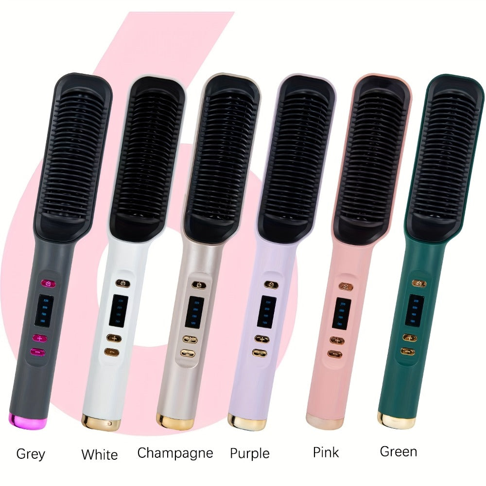 Hair Straightener And Curler 2-in-1, Household Wet And Dry Hair Straightener Comb Multi-Temp Volumizing Styling Comb, Women's Hair Tools, Women's Hair Tools Birthday Christmas Gift