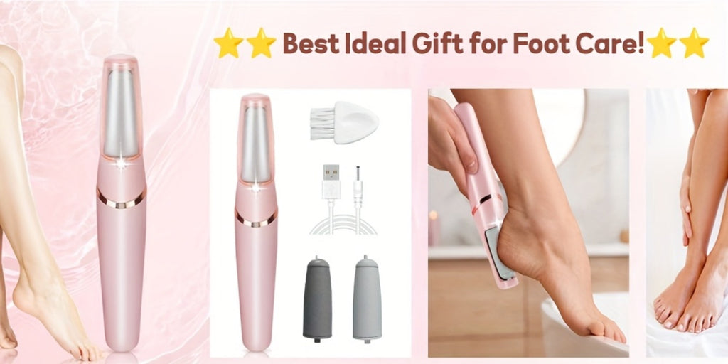 Remover For Feet, Electric Foot Remover Rechargeable Pedicure Tools Smooth Pedicure Wand Electronic Foot File, Equrhsa Foot Care Cream Cracked Feet, Feet Care For Removes Dry Hard & Dead Skin Ideal Gift