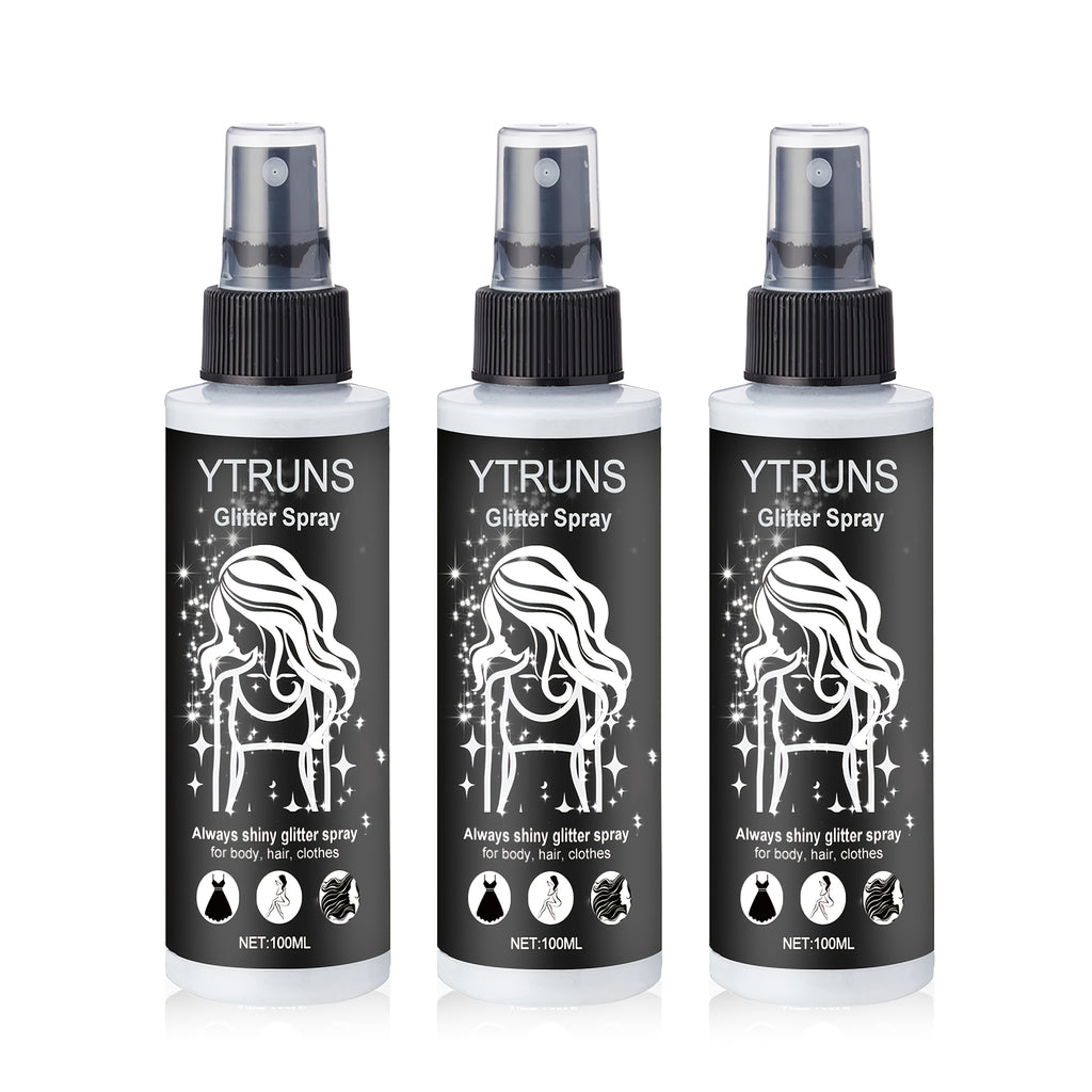 2pcs/3pcs Quick Dry Glitter Spray Kit For Hair And Body - High Gloss Shimmer Spray For Lips, Eyes, Face And More - Great For Music Festivals