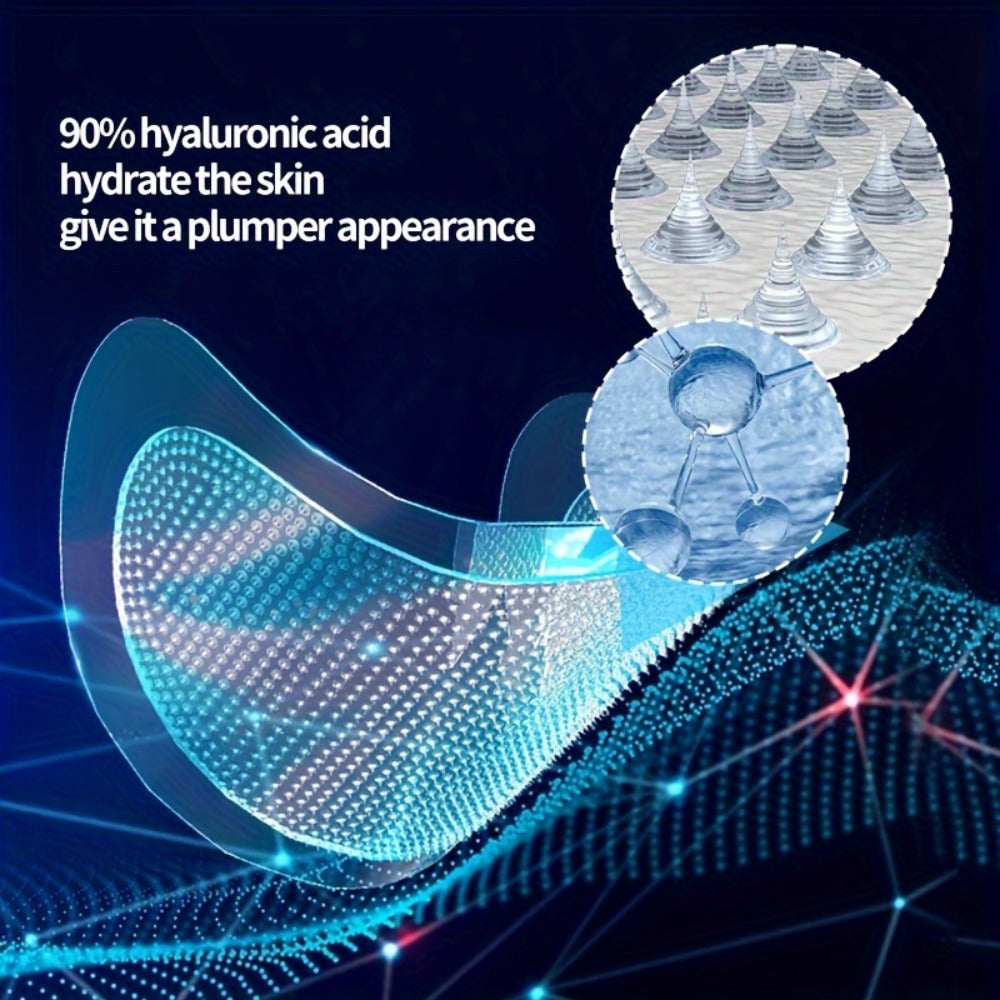 ECEG 3 Boxes Dissolving Microcrystal Patches for Under Eye And Nasolabial Fold, Hydrating Hyaluronic Acid Face Mask, Can Be Used Overnight, 2 Pairs/Box, Totally 6 Pairs, Microneedle Length: 0.25mm