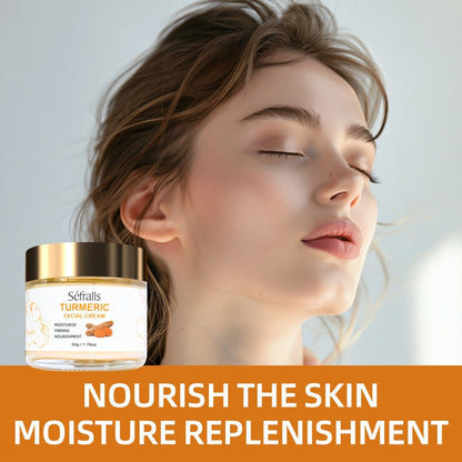 Turmeric Face Cream Set 3Pcs - Facial Cream Soap Essential Oil Skincare Kit Deep Pore Cleansing Moisturizing Oil Control Rich in Turmeric Extract Travel Gift Set
