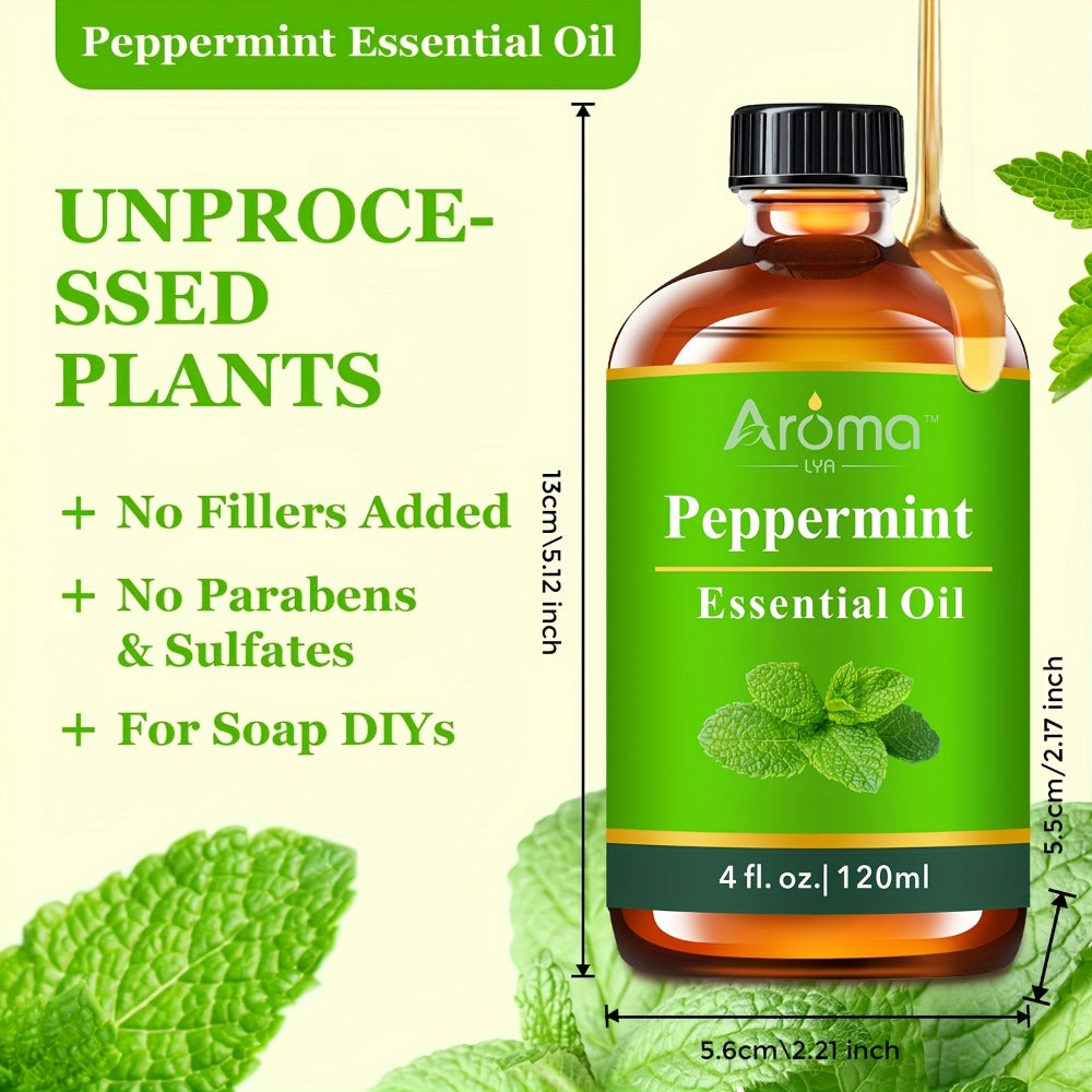 Peppermint Essential Oil - 2.03oz/ 4.06oz Available- Lemon/ Rose/ Lavender/ Frankincense/ Coconut Vanilla Essential Oils, Suitable For Humidifiers, Diffusers, Candles, Car Air Fresheners, Hotel Diffuser Fragrance Oils, Easter Gift Wholesale
