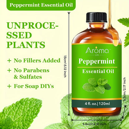 Essential Oils for Diffuser — Peppermint, Lemon, Lavender, Eucalyptus & Coconut Vanilla | Pure Fragrance Oils for Humidifier, Candles & Car Air Freshener | 0.34oz – 4.06oz