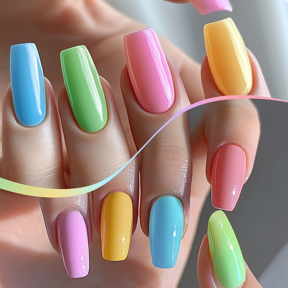 XEIJAYI Sweetheart Candy Series Gel Nail Polish Set, Featuring 6 Vibrant Colors with a Glossy LED End. This Long-Lasting, Salon-Quality Nail Art Collection Is Perfect for Spring And Summer, Easy to Apply, Non-Toxic