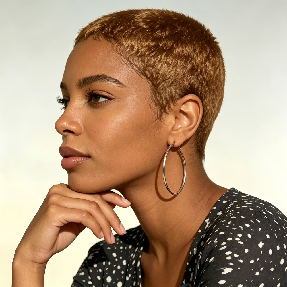 Short Human Hair Wig Pixie Cut for Women 180% Density Glueless Machine Made No Glue Natural Look Lightweight Breathable Elastic Cap Easy Wear Multiple Colors
