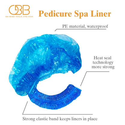 Disposable Pedicure Spa Liners 400PCS Single-Use Plastic Foot Bath Bowl Liners HDPE - Hygienic Nail Salon Foot Soak Bags for Professional & Home Spa Use