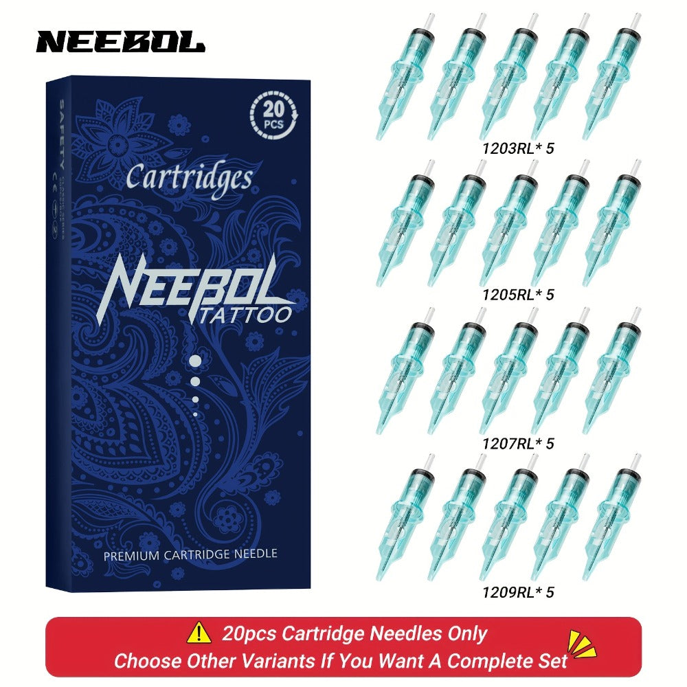 Neebol Tattoo Machine Kit Complete, 20 Cartridge Needles Sold Separately, Christmas & New Year Body Art Gift, Cordless Tattoo Pen, Upgraded Lightweight Design, Wireless Rotary Tattoo Gun with Screen Display, Tattoo Supplies for Beginners & Artists
