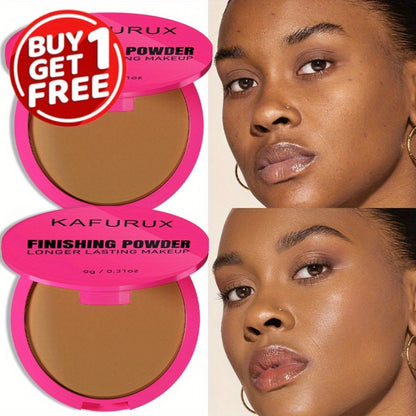 Pressed Powder Foundation 2PCS Set – Lightweight, Waterproof & Sweatproof Concealer Makeup, Non-Sticky Non-Drying Formula, Long-Lasting Coverage for All Skin Types, 5 Shades