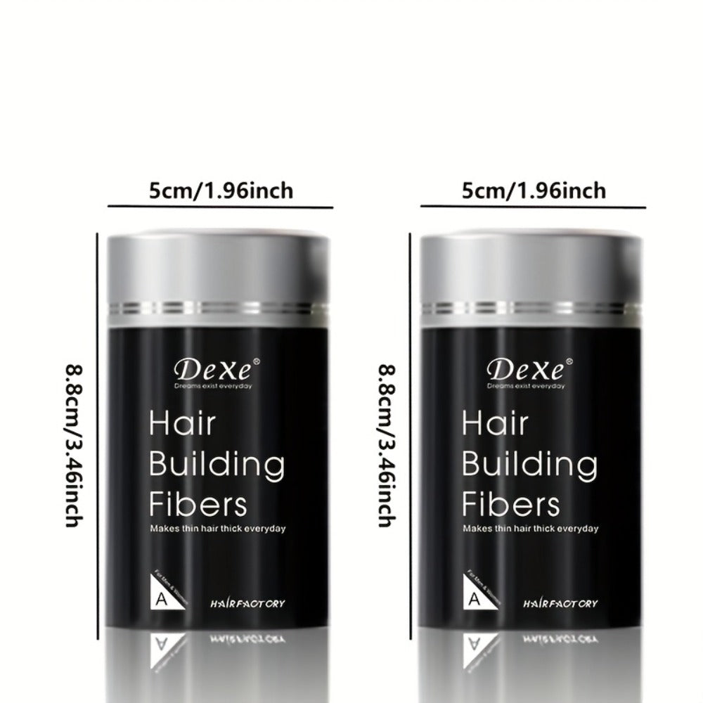 Hair Fiber Powder 2pcs DeXe 22g, Instant Hair Thickening Fibers, 1-Second Adhesion, Natural Fine Finish, Unisex for Men & Women, Travel & Business Ready — Black, Dark Brown