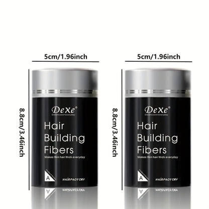 Hair Fiber Powder 2pcs DeXe 22g, Instant Hair Thickening Fibers, 1-Second Adhesion, Natural Fine Finish, Unisex for Men & Women, Travel & Business Ready — Black, Dark Brown